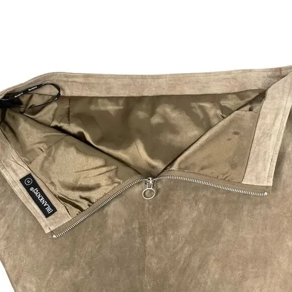 Blank NYC‎ 100% genuine suede leather mini skirt Size 31 brown - Picture 2 of 9